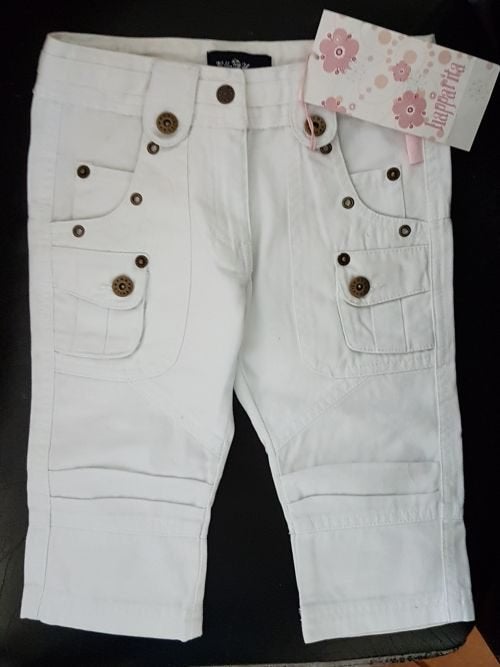Witte capri broek Villa Happ maat 98 NIEUW (0023) a, Broek, Villa Happ, Meisje, Nieuw