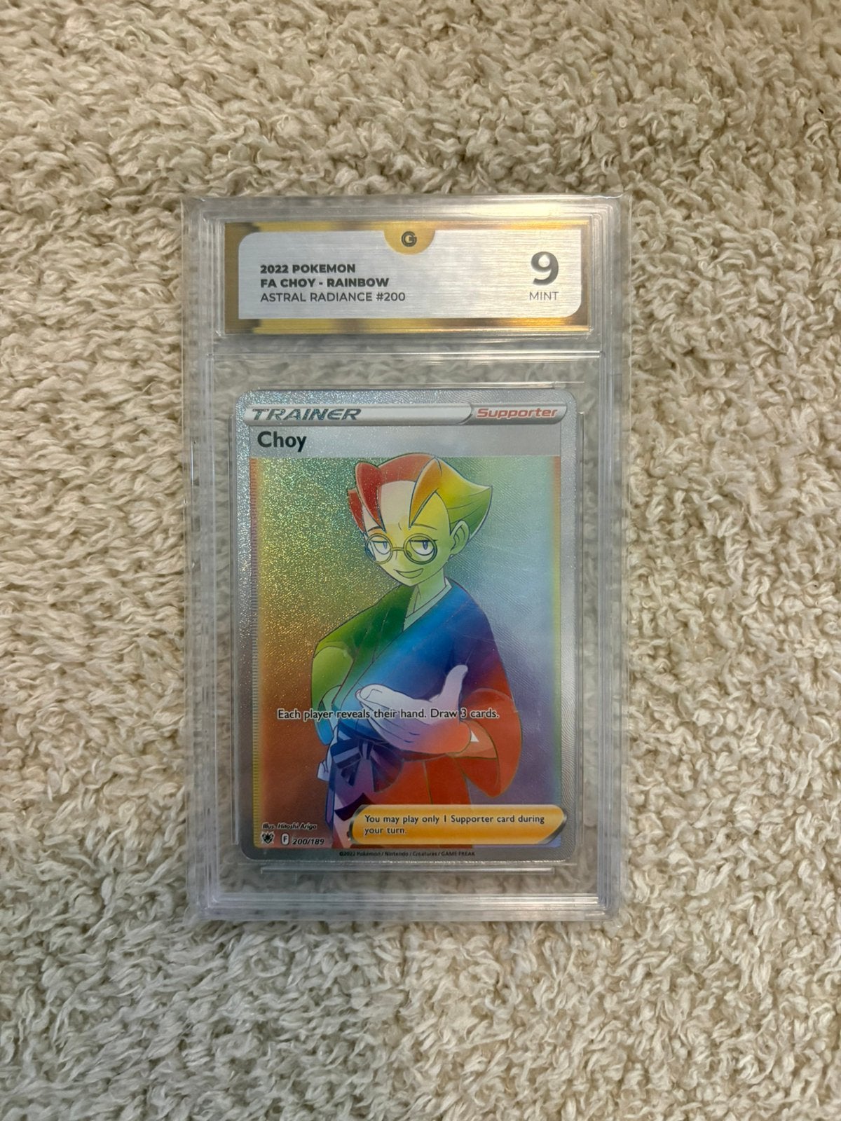 Pokemon - Global Grading 9, Choy (200), Ophalen of Verzenden, Zo goed als nieuw