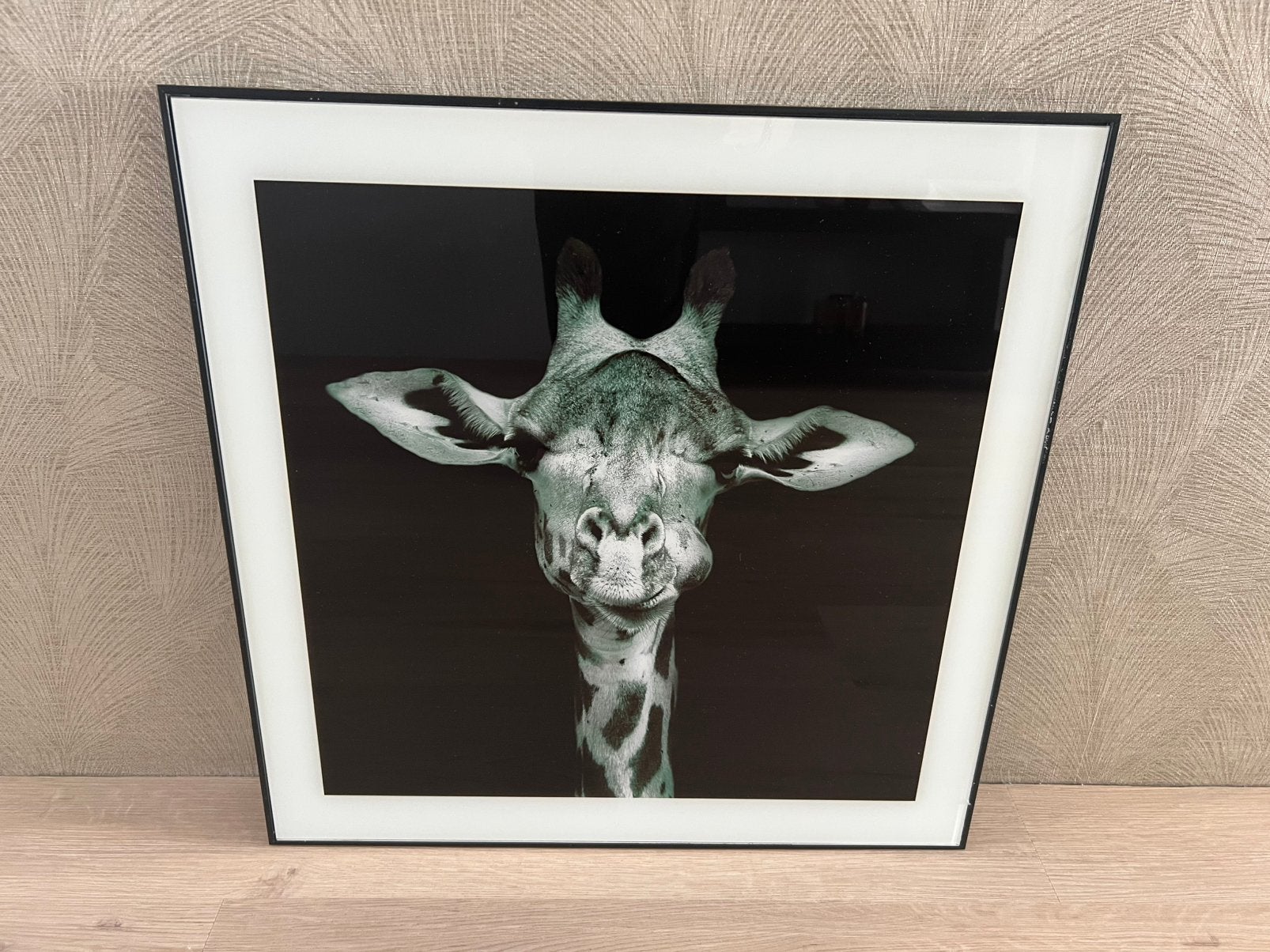 Ingelijste foto van een giraffe - Zwart-wit, Ophalen, 50 – 75, Zo goed als nieuw, Foto of Poster