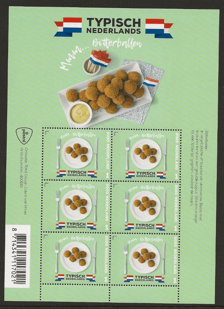 Vel Typisch Nederland Bitterballen no 3848, postfris, Ophalen of Verzenden, Postfris