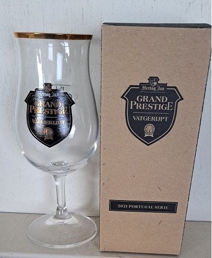 Hertog Jan Proefglaasje Grand Prestige Vatgerijpt in doosje, Verzamelen, Biermerken, Ophalen of Verzenden, Nieuw, Glas of Glazen