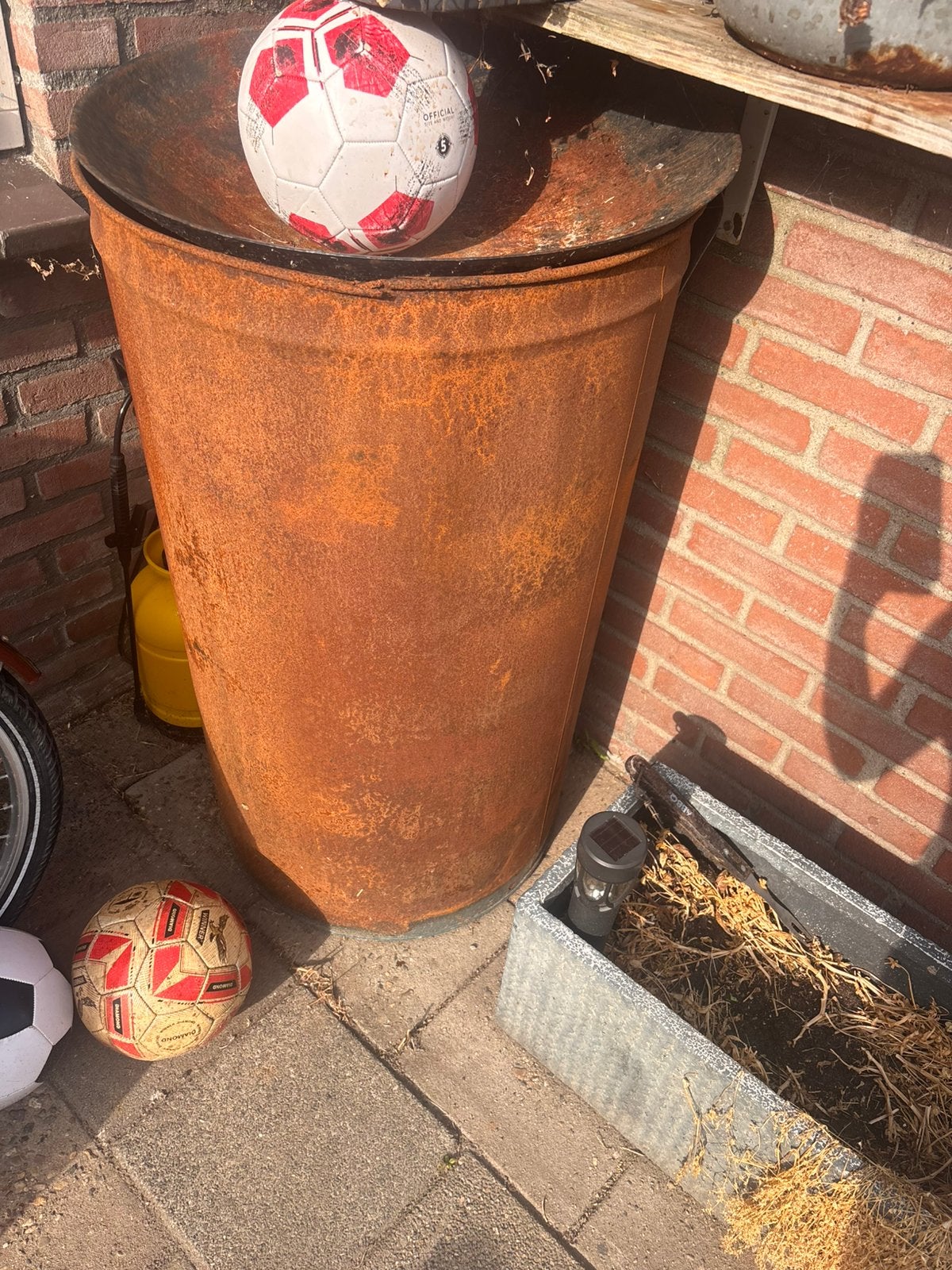 Oud ijzer of vuurton, Tuin en Terras, Vuurkorven, Ophalen of Verzenden, Gebruikt, Vuurton