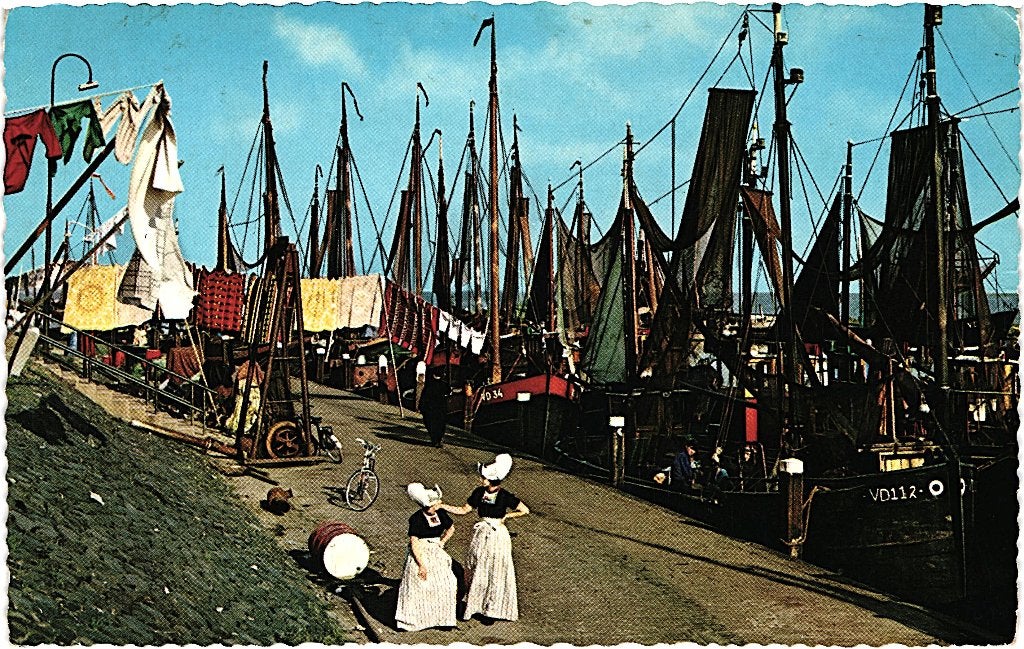 806370 Volendam Haven 1963 Gelopen met zegel