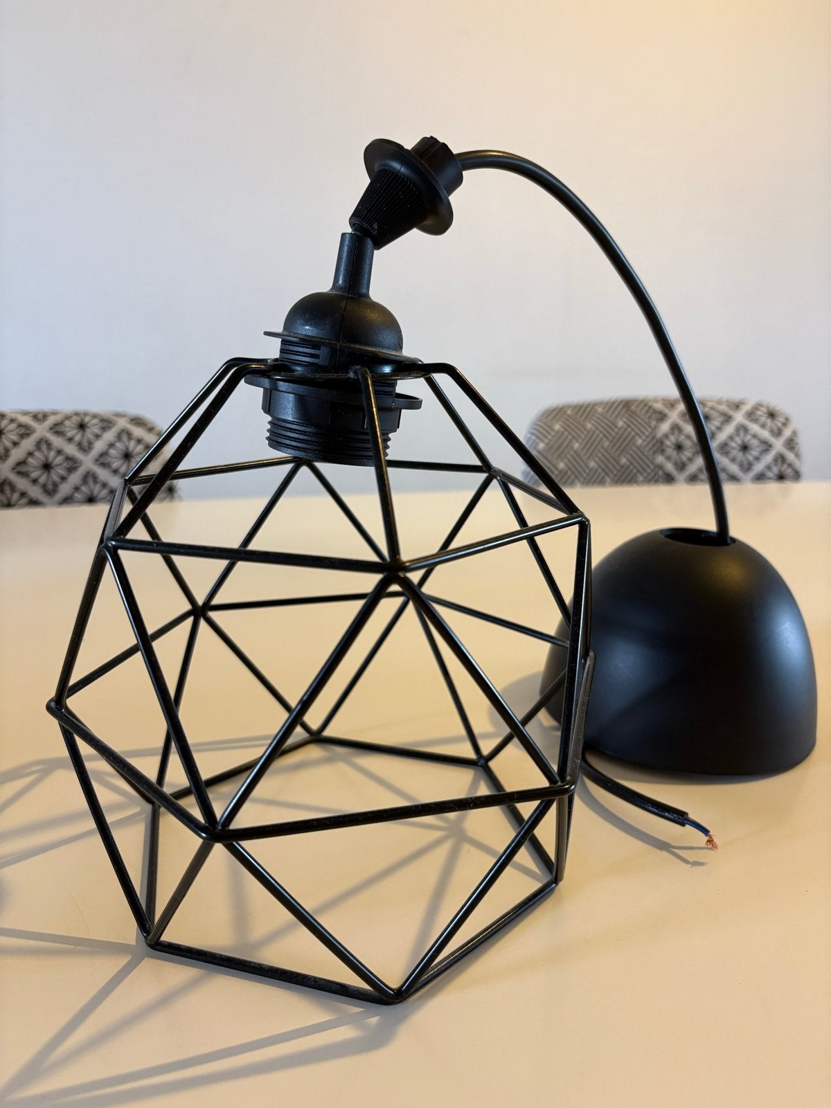 IKEA Brunsta geometrische lampenkap met armatuur, Ophalen, Zo goed als nieuw, Metaal, E27 (groot)
