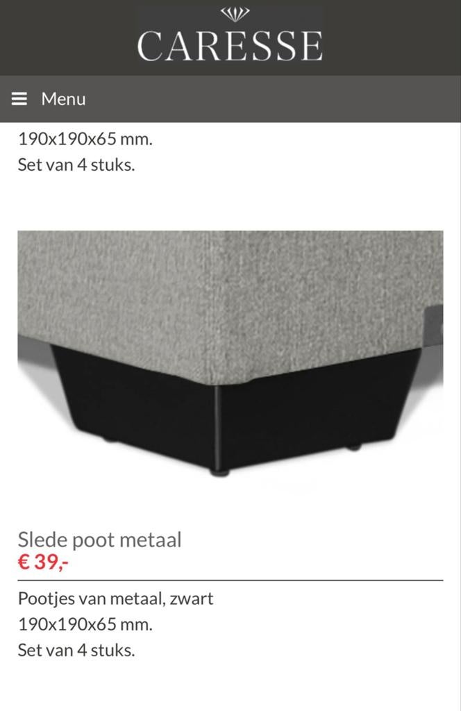 Slede poot metaal caresse - Set van 8 stuks, Tuin en Terras, Tuinmeubel-accessoires, Ophalen of Verzenden, Zo goed als nieuw