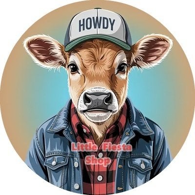 L1628 icing frosting cowboy koe 20cm eetbare taart print, Hobby en Vrije tijd, Taarten en Cupcakes maken, Nieuw, Versiering, Taarten