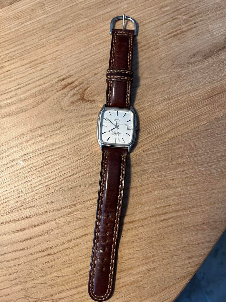 BWC vintage heren horloge, Sieraden, Tassen en Uiterlijk, Horloges | Heren, Overige merken, Overige materialen, Polshorloge, Ophalen of Verzenden
