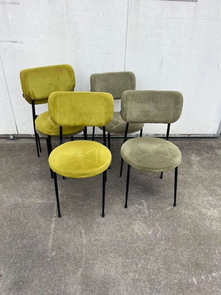 15 stuks velvet horeca satelliet restaurant stoelen groen, Ophalen, Overige kleuren, Zo goed als nieuw, Stof