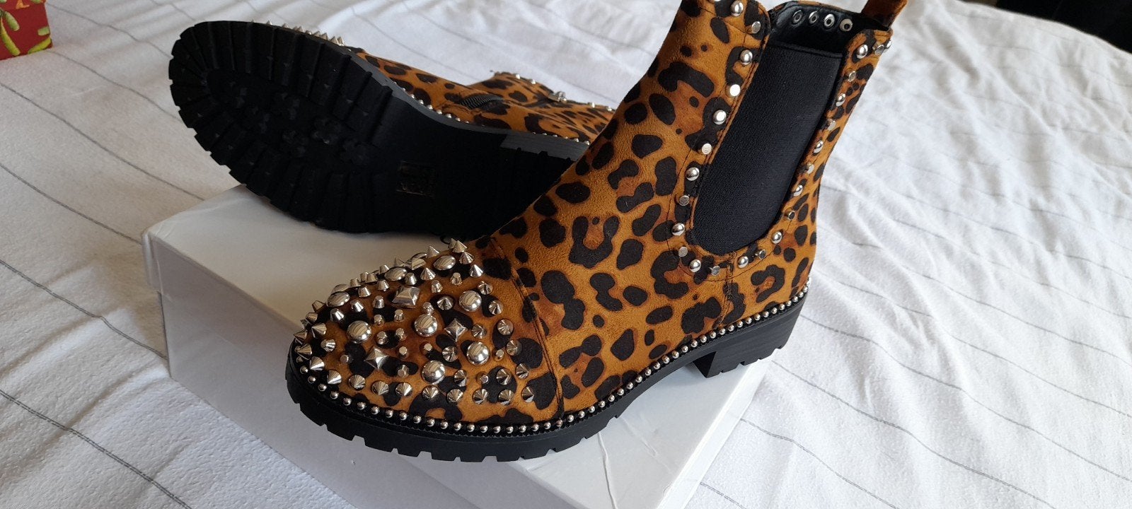 DWRS Lyon Studs Leopard enkellaarsjes - maat 39, DWRS, Bruin, Lage of Enkellaarzen, Nieuw