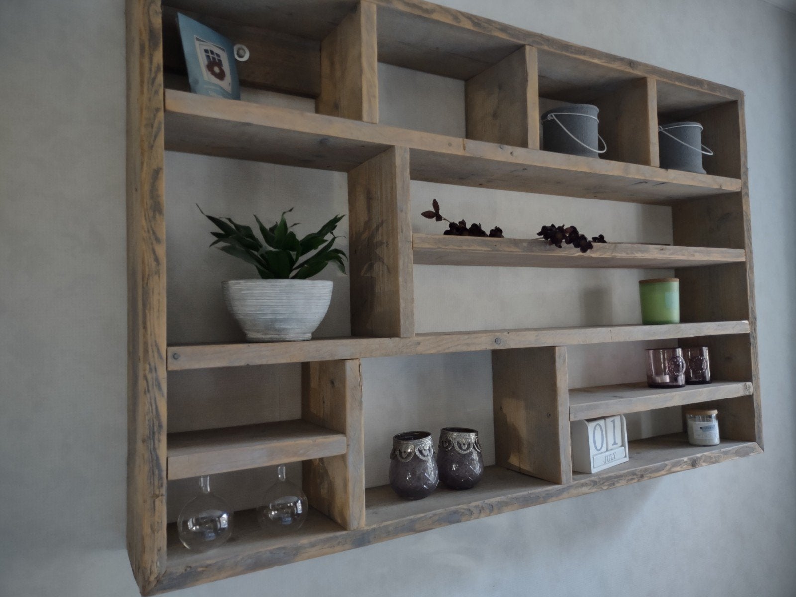 Steigerhouten wandrek 120x90x20 cm, Ophalen