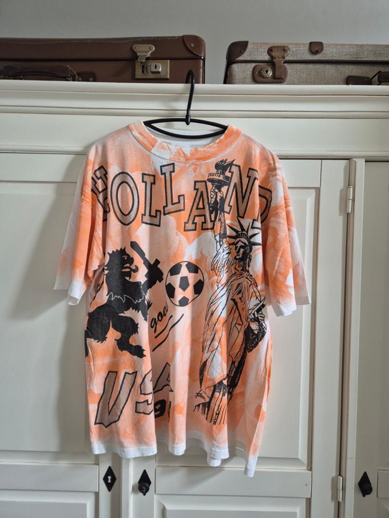 Vintage Holland Goes USA '94 WK Voetbal T-shirt, Kleding | Heren, Overige Herenkleding, Ophalen of Verzenden, Gedragen, Onbekend/Vintage