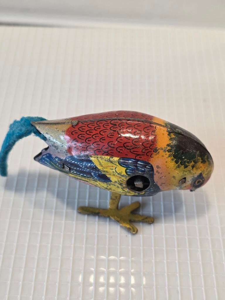 Vintage blikken speelgoedvogel - Opwindbaar, Antiek en Kunst, Ophalen of Verzenden