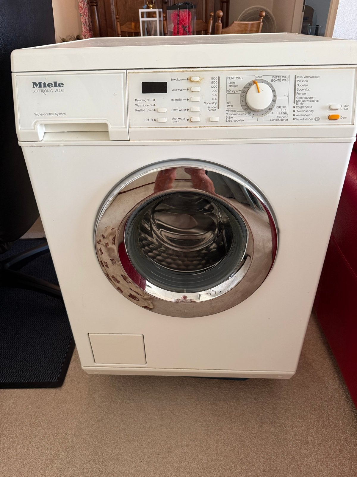 Miele Softtronic W 485 Wasmachine - Gebruikt, Ophalen, Gebruikt, Voorlader, Wolwasprogramma