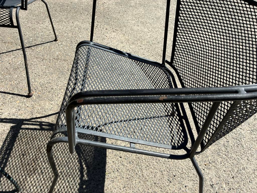 Metalen tuinset met tafel en 4 stoelen, Tuin en Terras, Tuinstoelen, Ophalen, Gebruikt, Metaal