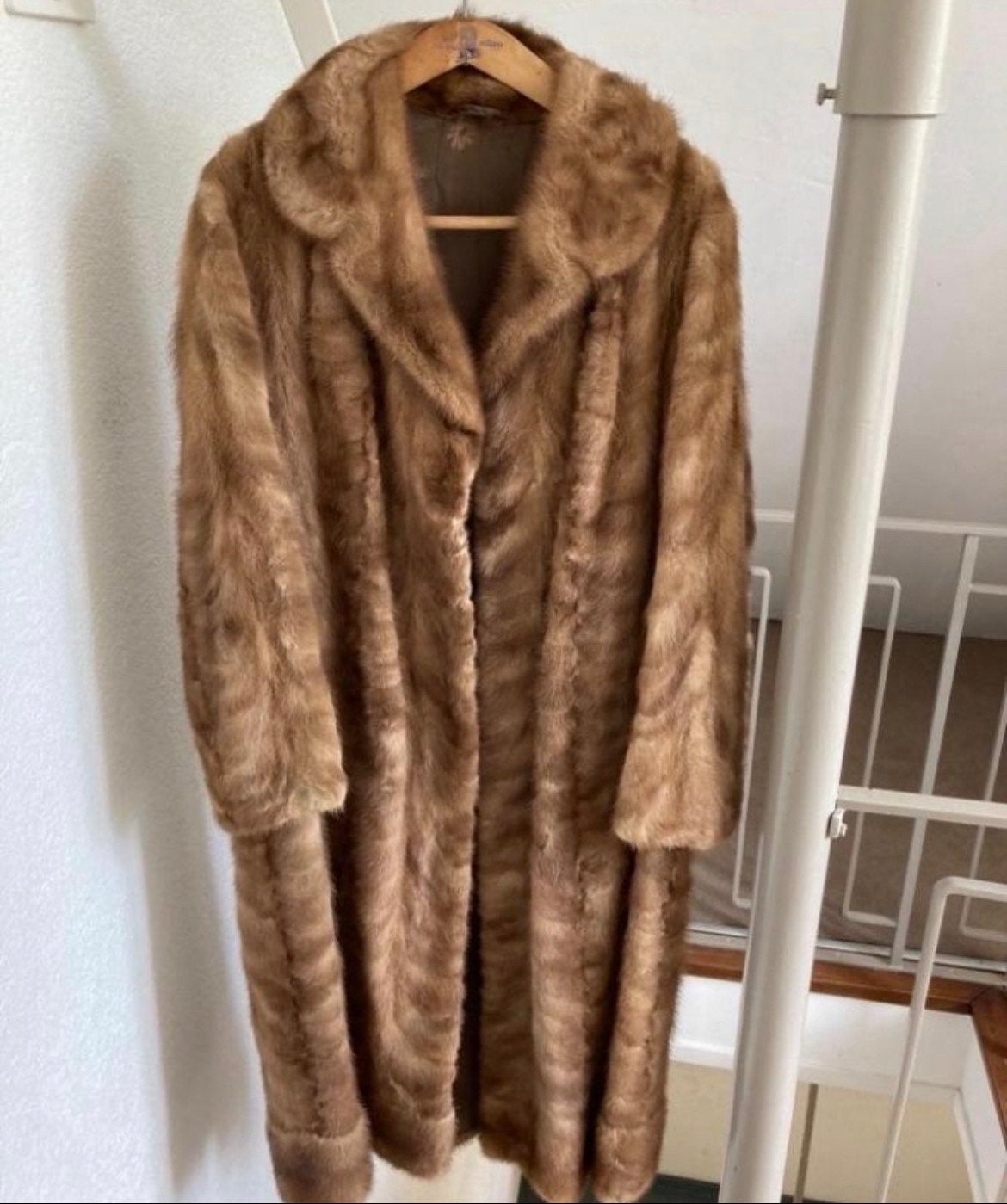 Lange dames bontjas, echt bont, maat 40, Kleding | Dames, Jassen | Winter, Ophalen, Gedragen, Maat 38/40 (M), Bruin