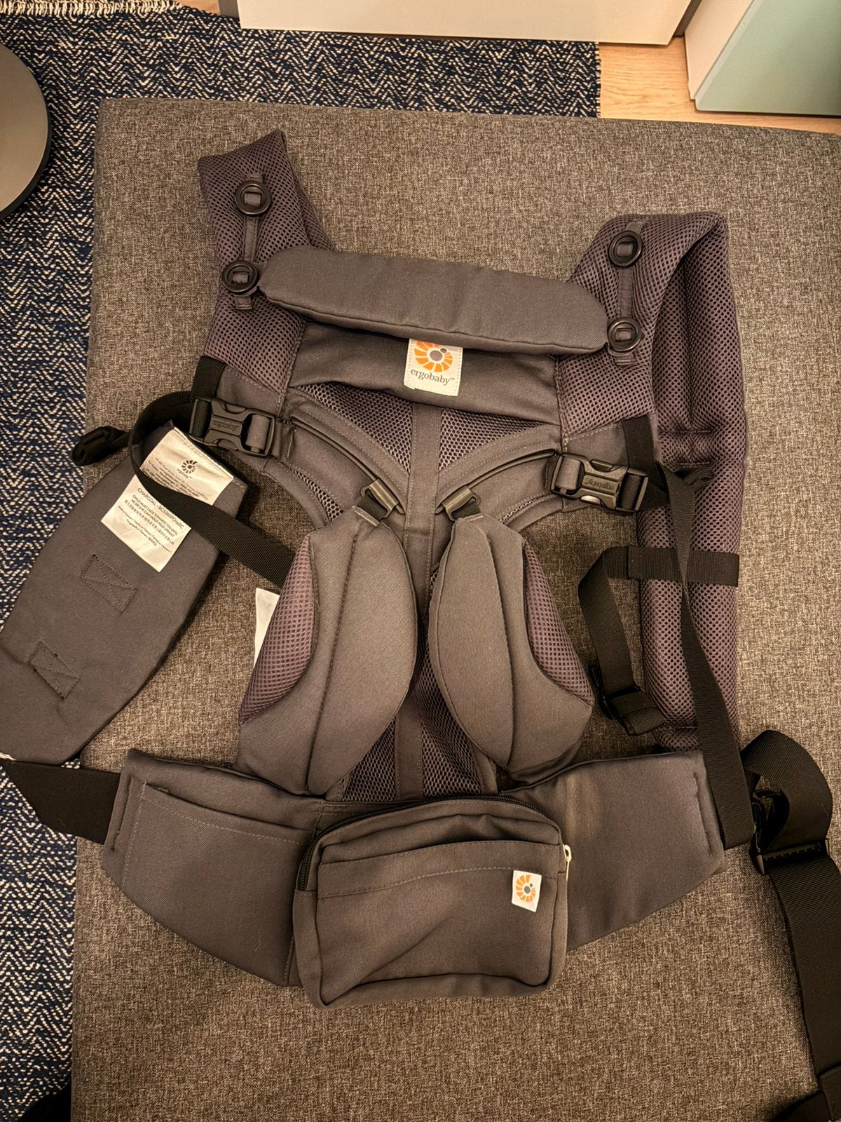 Ergobaby Omni 360 Cool Air – Charcoal Grey, Gebruikt, Buik, Draagzak, Ophalen