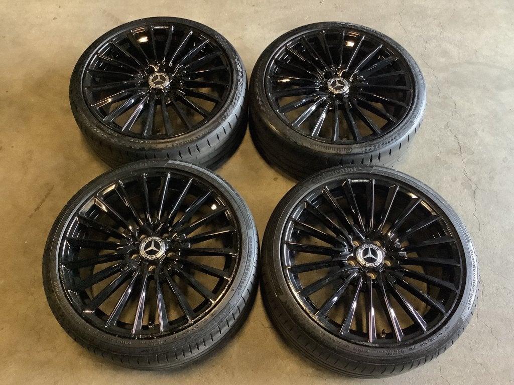 Mercedes A klasse CLA 19 inch Multispaaks velgen + Conti, 19 inch, Gebruikt, Info@velgenset.nl, Ophalen of Verzenden