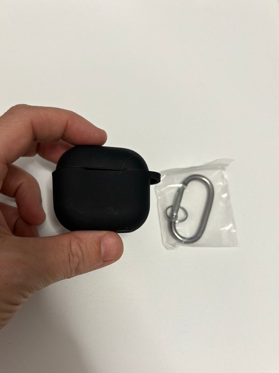 Nieuwe siliconen hoesje + karabijnhaak - airpod 4e generatie