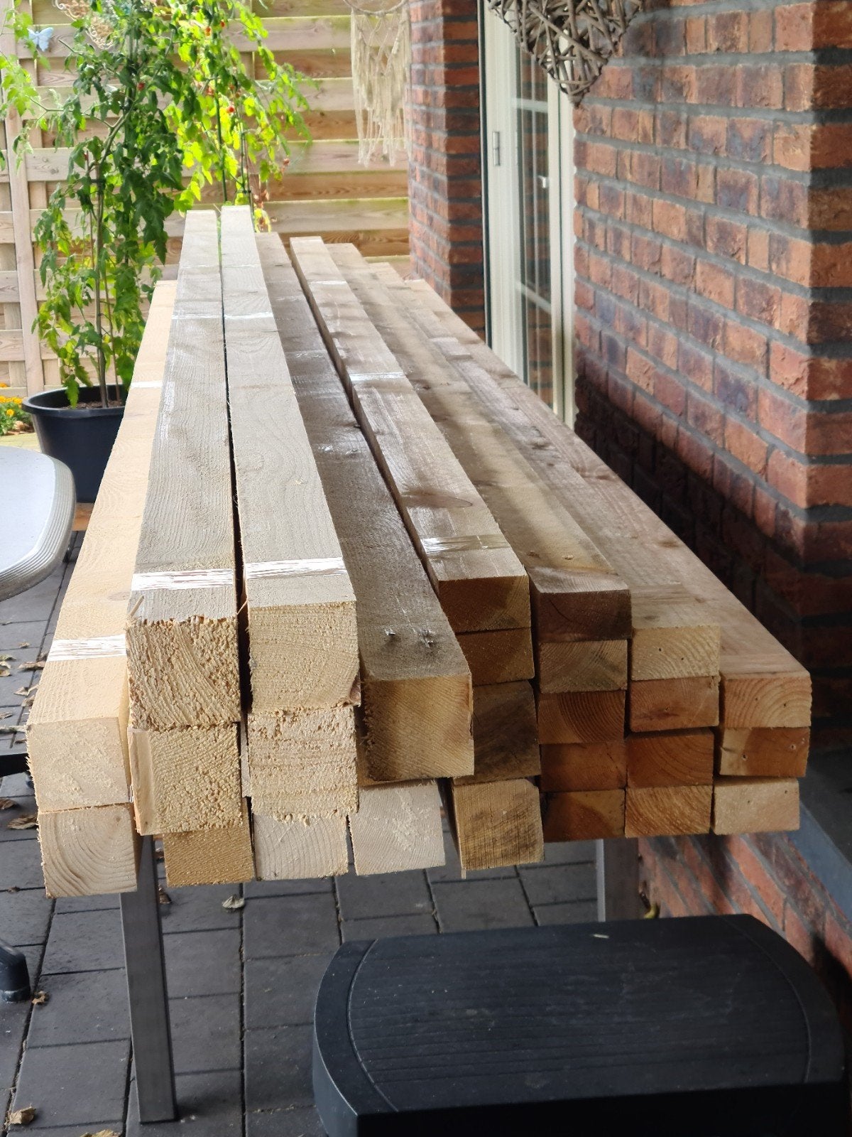 Partij van 29 balken van 330-417 cm lengte, Tuin en Terras, Ophalen, Zo goed als nieuw, 250 cm of meer, Balken