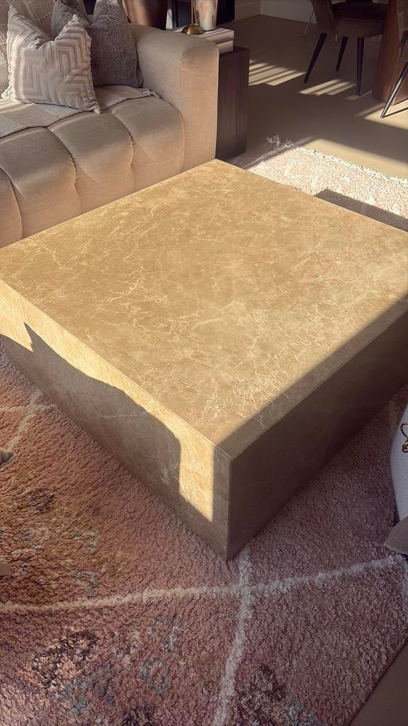Echt marmer salontafel, Ophalen, Zo goed als nieuw, 50 tot 100 cm, Minder dan 50 cm