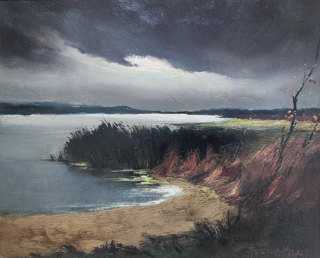 Toon Koster (1913-1990) - Rivierlandschap in de schemer, Ophalen of Verzenden