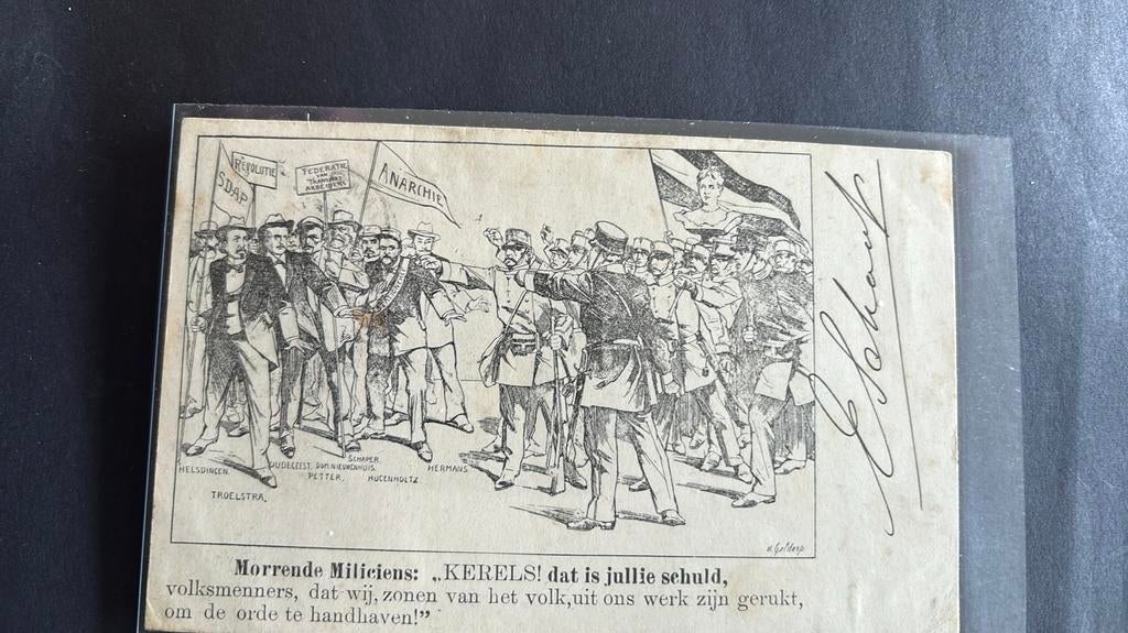 Ansichtkaart Pieter van Geldorp Morrende Miliciens 1903, Verzenden, Voor 1920, Gelopen, Politiek en Historie