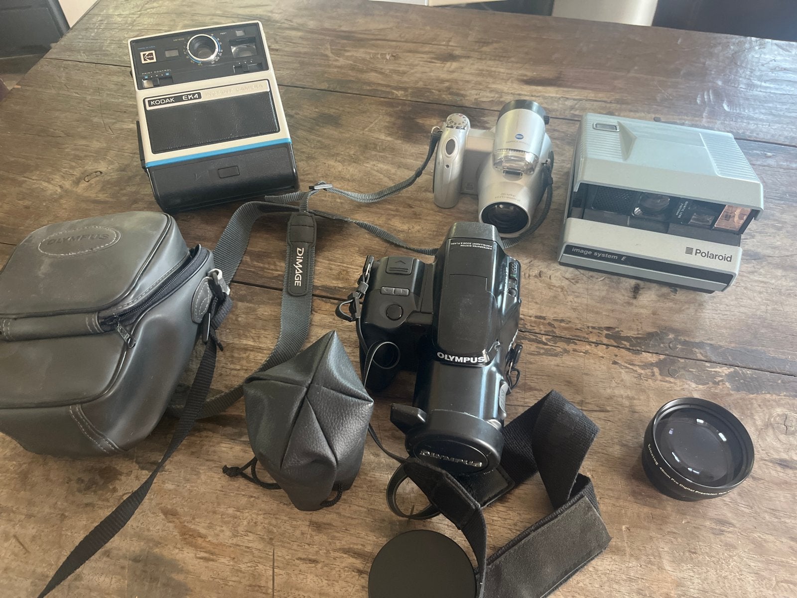 Diverse vintage camera's: Kodak, Polaroid, Olympus, Konica, Ophalen of Verzenden, Gebruikt, Polaroid, Overige Merken