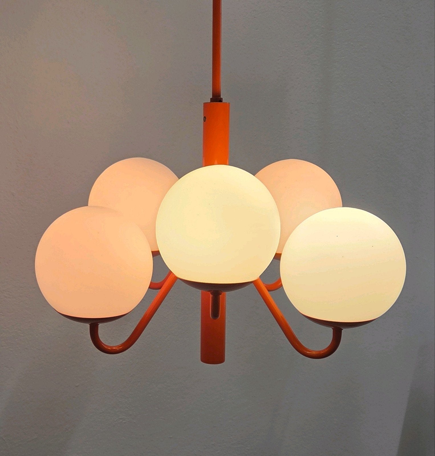 Kaiser Leuchten Sputnik Space Age Lamp 6-armig 60er Oranje, Ophalen, Minder dan 50 cm