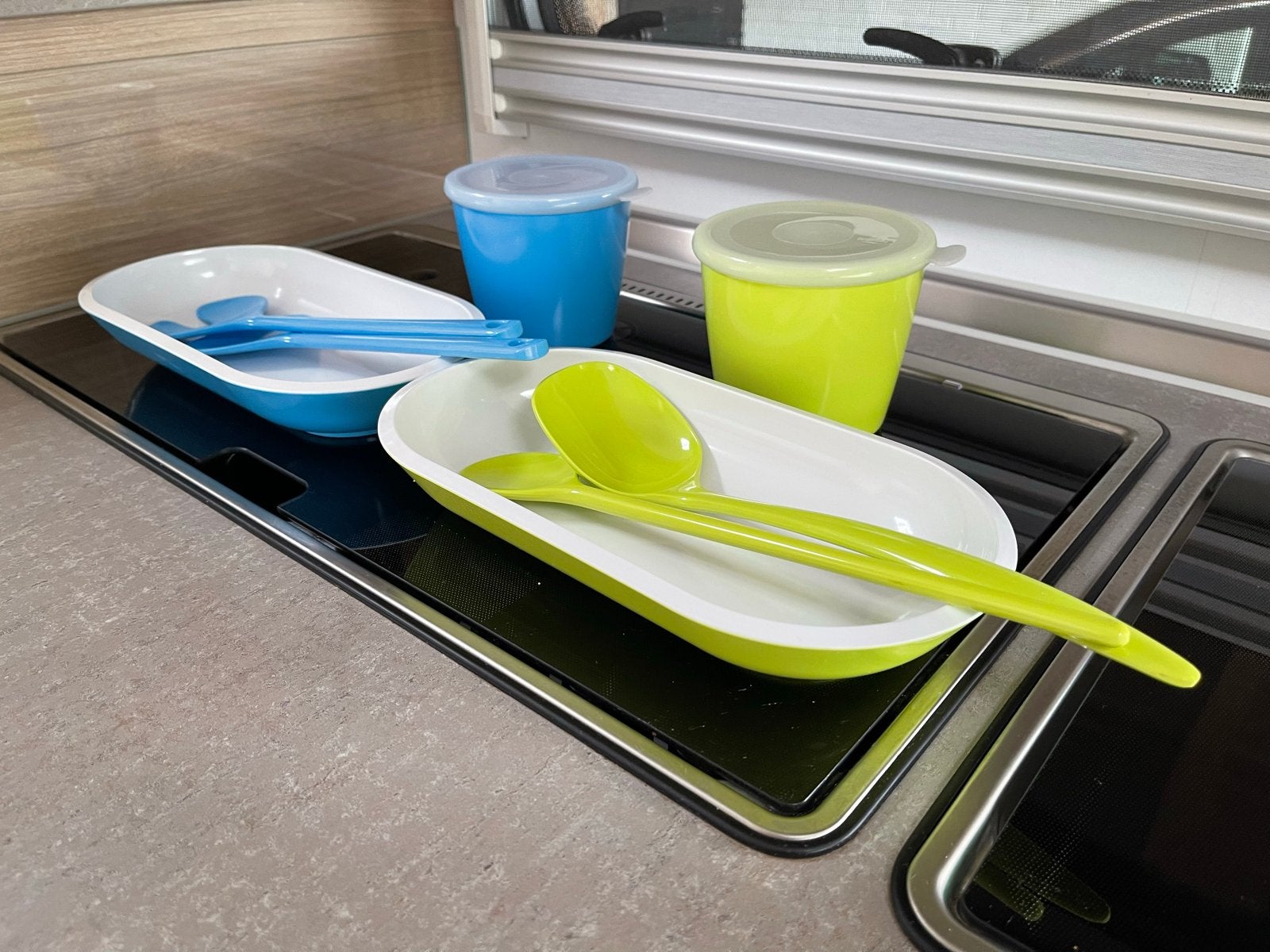 Mepal Servies Set - Blauw & Groen Melamine, Kunststof, Mepal, Ophalen of Verzenden, Zo goed als nieuw