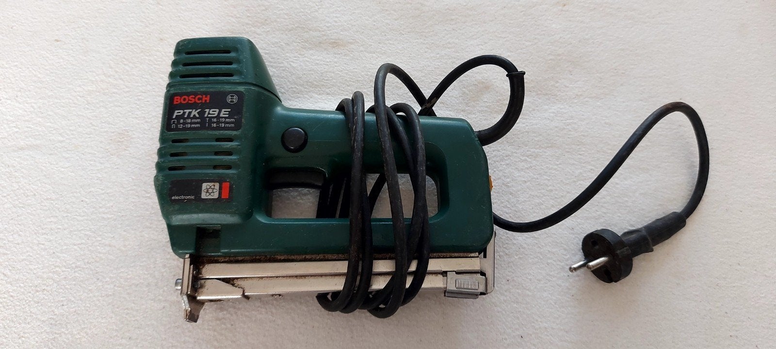 Elektr. nietmachien 'Bosch' type PTK 19E, Ophalen of Verzenden, Gebruikt