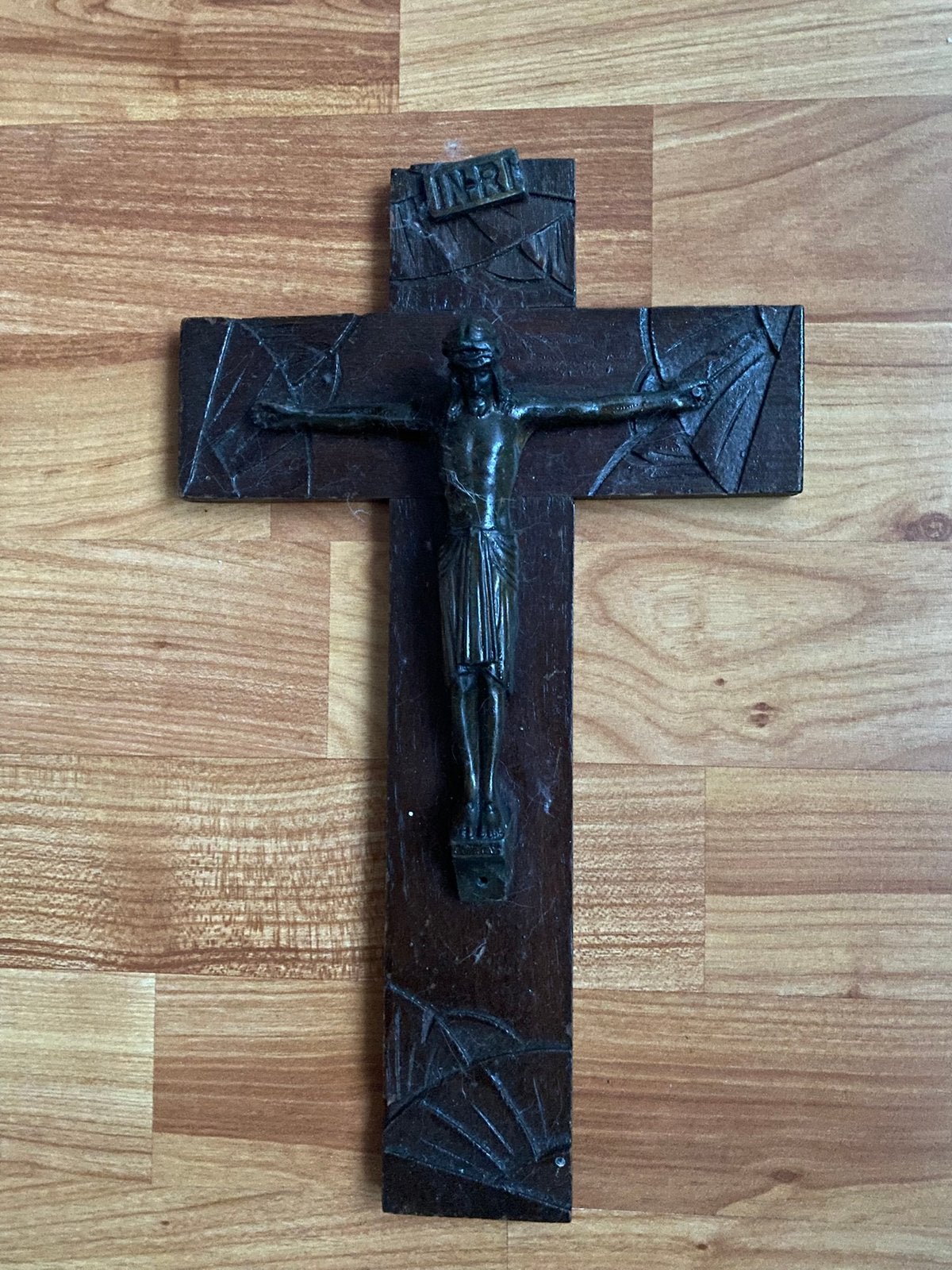 Antiek houten kruis, Antiek en Kunst, Antiek | Religie, Ophalen of Verzenden