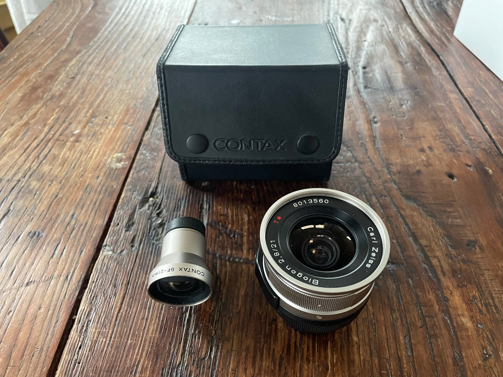 Contax G Zeiss Biogon 21mm f/2.8 lens met viewfinder, Ophalen, Zo goed als nieuw, Groothoeklens
