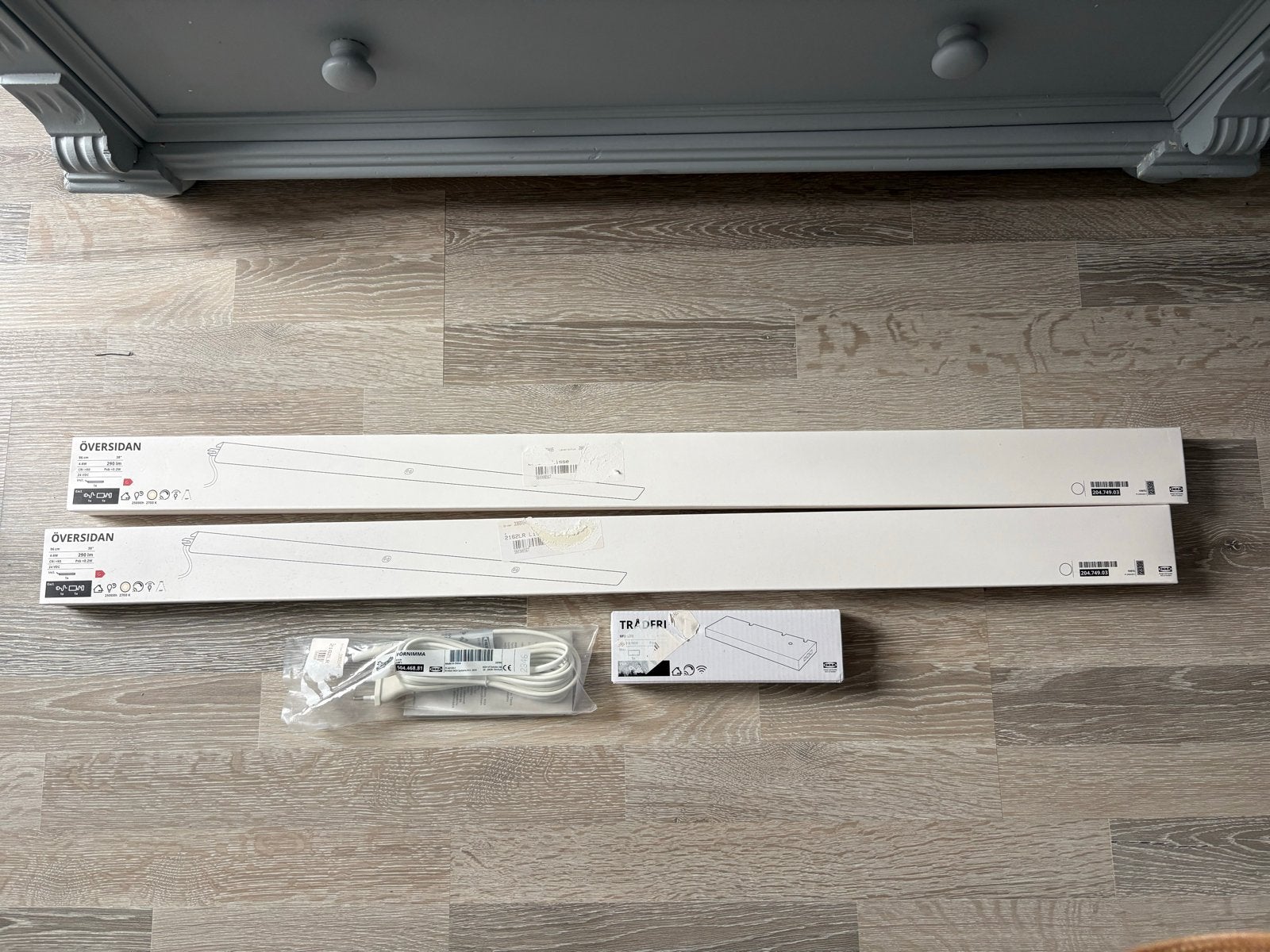 IKEA ÖVERSIDAN LED-verlichting (2x) met TRÅDFRI driver, Wit, Kunststof, Nieuw, Dimbaar