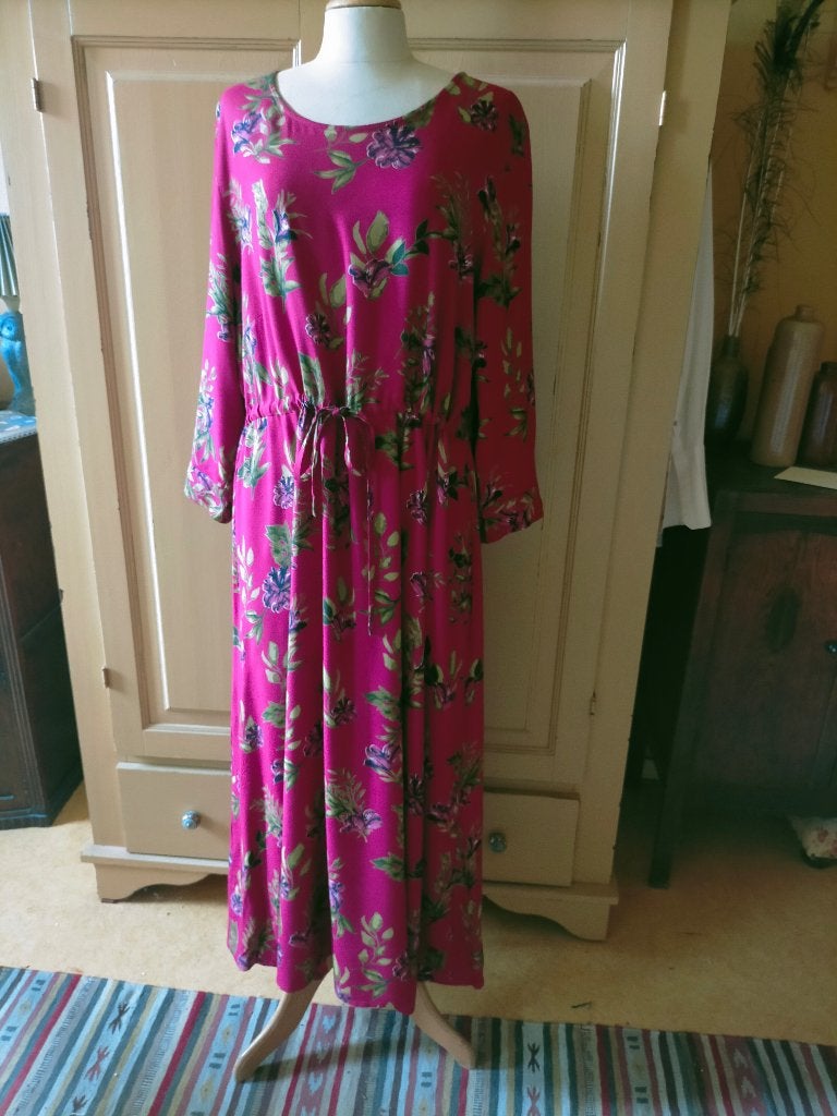 Prachtige nieuwe bloemenjurk zomerjurk 50 fuchsia Bonprix, Kleding | Dames, Grote Maten, Bonprix, Verzenden, Jurk, Nieuw