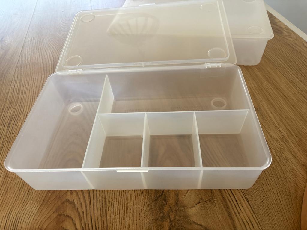 Ikea; Opbergdoos met vakjes - Transparant, Ophalen, Gebruikt, Kunststof, Minder dan 50 cm