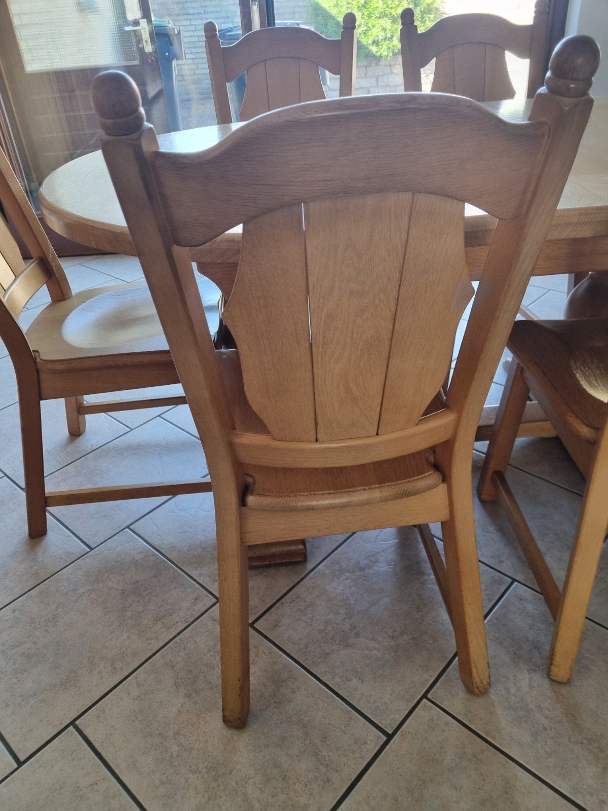 Massieve eikenhouten eethoek - uitschuifbare tafel