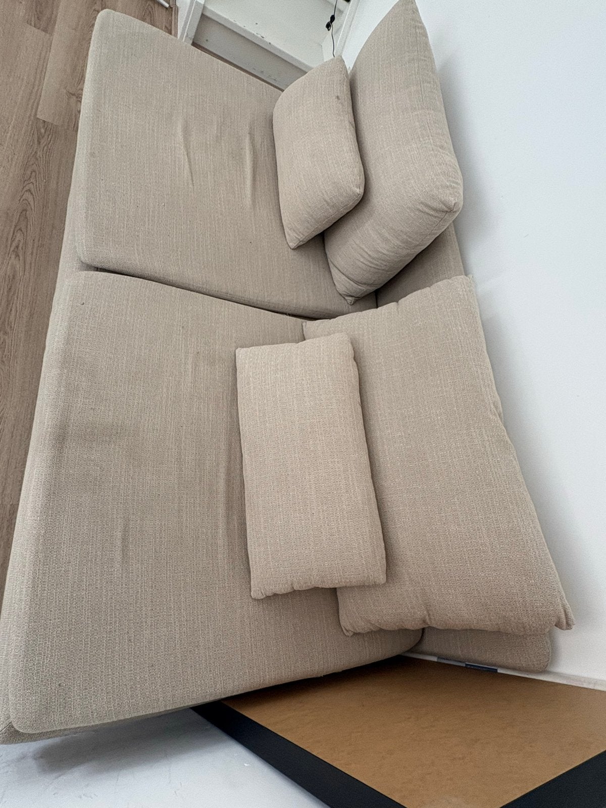 Ikea Comfortabele tweepersoonsbank - Beige stof, Ophalen, 100 tot 125 cm, Tweepersoons, Zo goed als nieuw