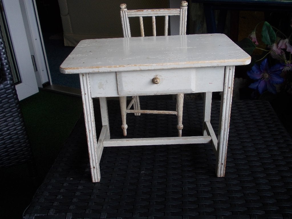 ANTIEK TAFEL en STOELTJE POPPEN VERZENDEN MOGELIJK, Ophalen