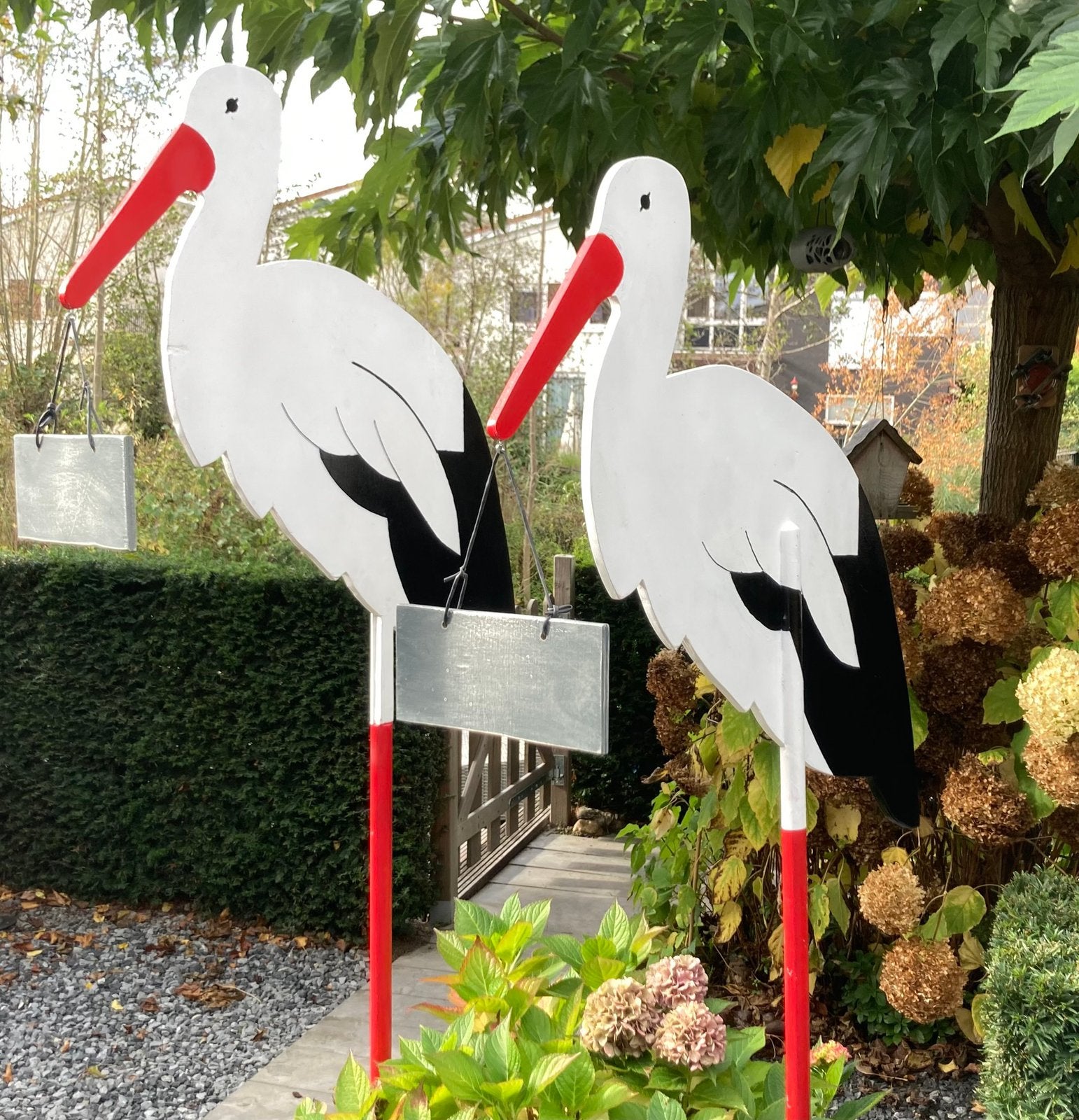 Geboorteooievaar huren voor €25,- (max. 6 wkn) en €25,- borg, Ophalen, Gebruikt, Geboortebord