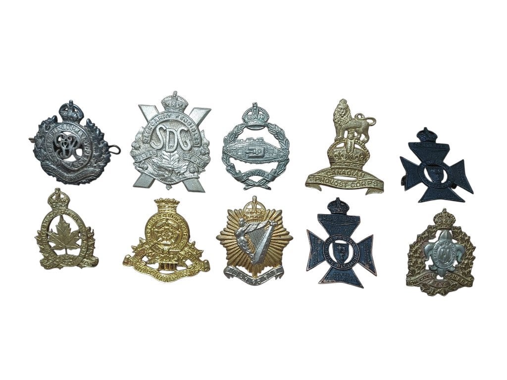 Canadese WOII Cap Badges, Verzamelen, Buiten bedrijf, Verzenden, Buiten bedrijf, Engeland