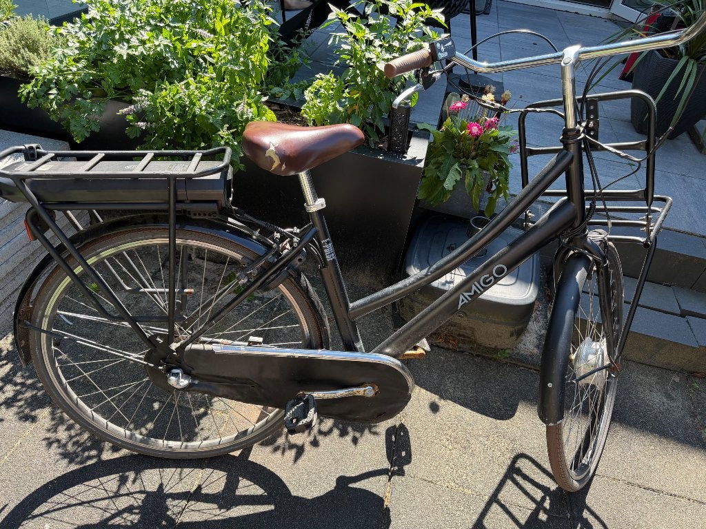 Elektrische fiets Amigo E-pulse 28 inch matzwart, Gebruikt, 47 tot 51 cm, 30 tot 50 km per accu, Ophalen