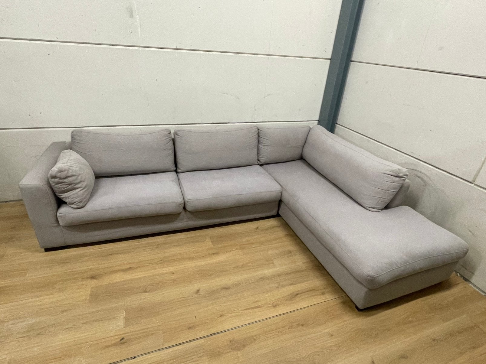 Mooie luxe lichtgrijze hoekbank (wasbaar) - GEREINIGD!!!, Ophalen, 250 tot 300 cm, Luxe, Hoekbank