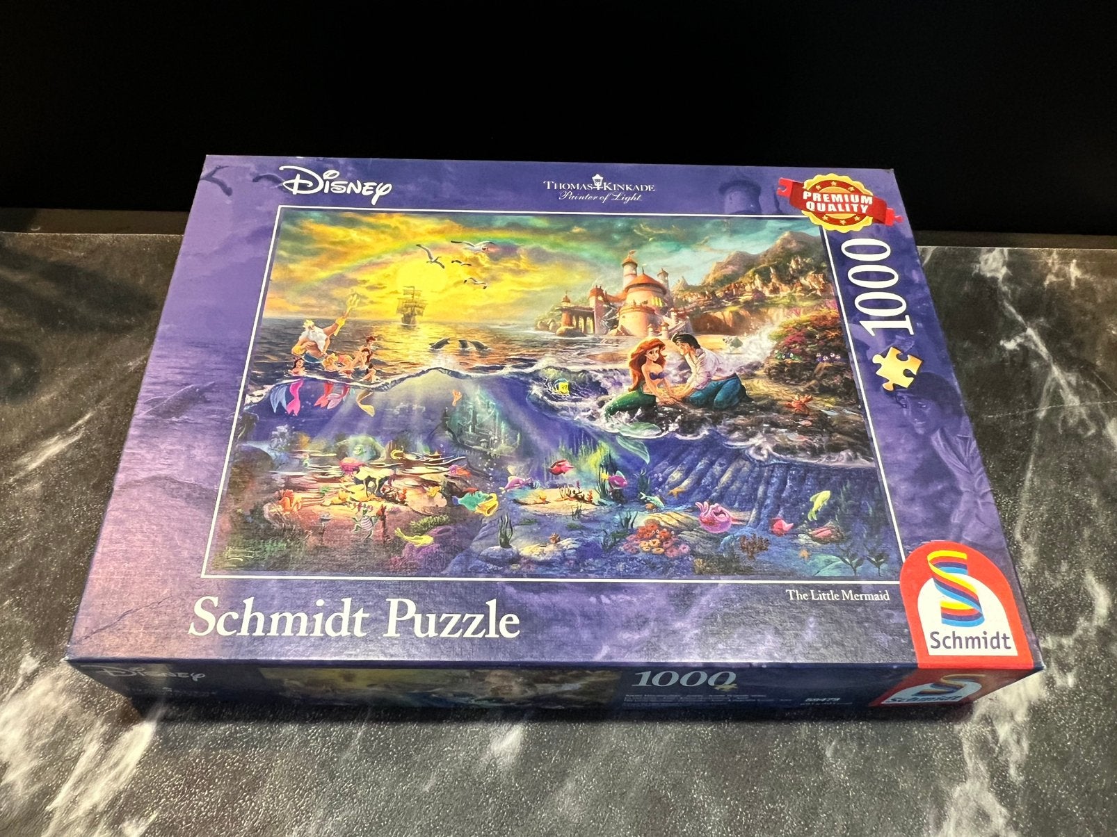 Schmidt Thomas Kinkade Disney puzzel 1000 stukjes Mermaid, Ophalen of Verzenden, 500 t/m 1500 stukjes, Zo goed als nieuw