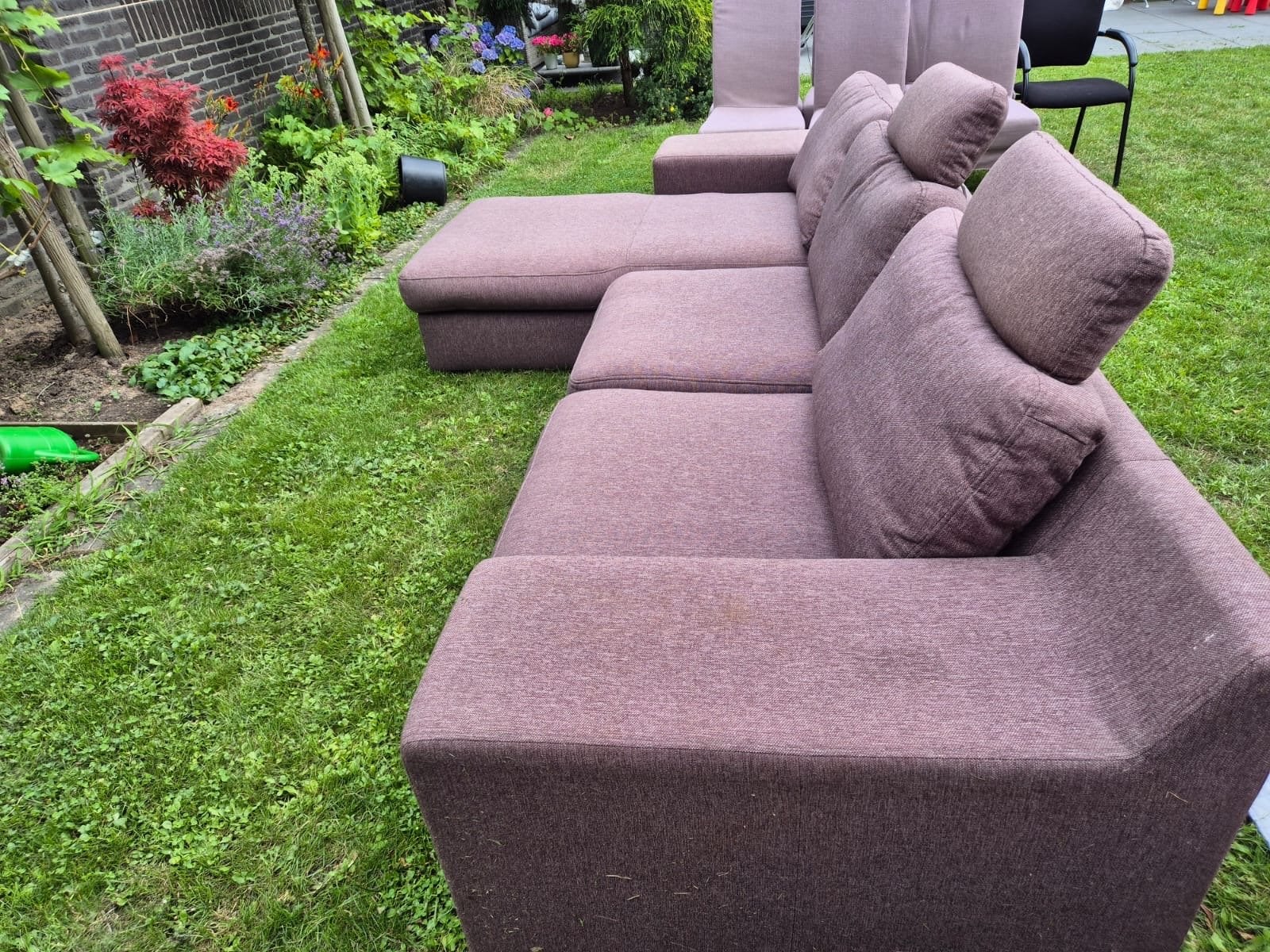 Comfortabele hoekbank met verstelbare hoofdsteunen, Ophalen, Gebruikt, 100 tot 125 cm, Hoekbank