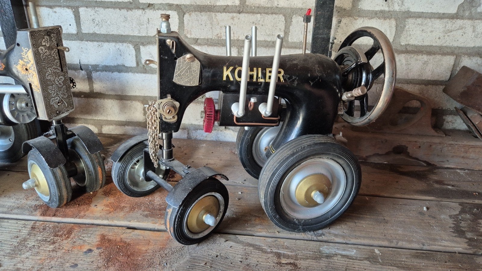Naaimachine trekker, Ophalen