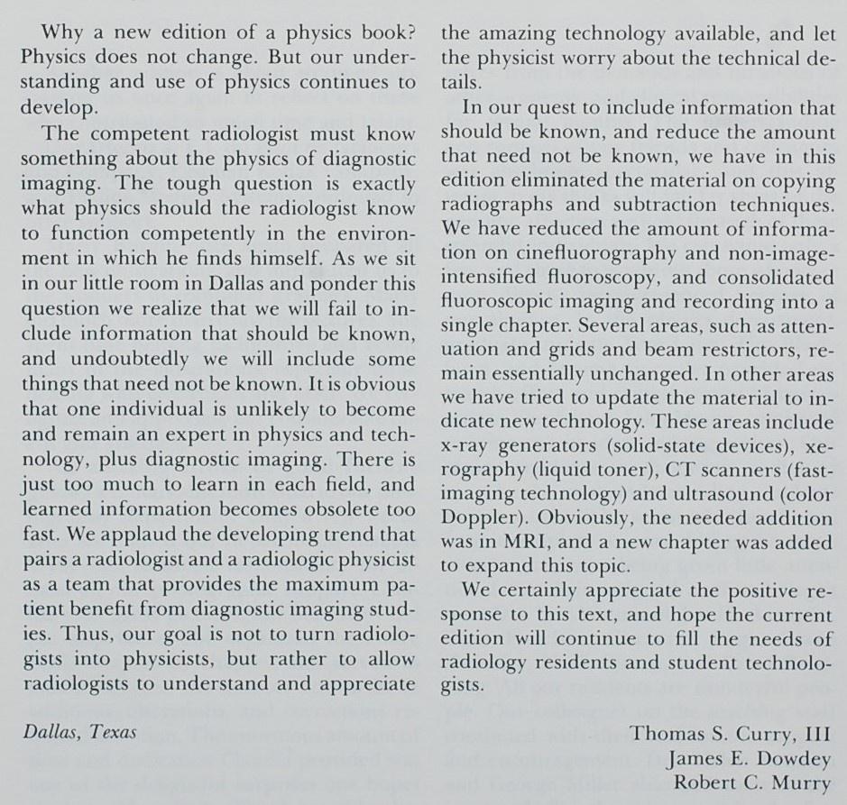 Christensen's Physics of Diagnostic Radiology {1990), Verzenden, Beta, Zo goed als nieuw, WO