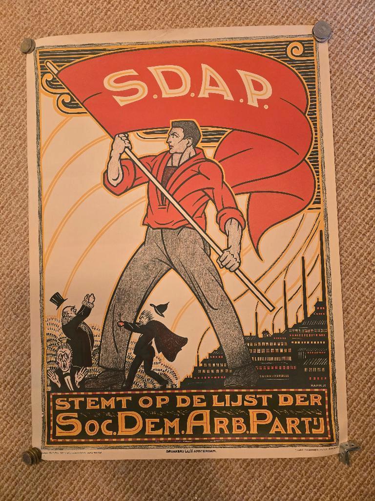 SDAP poster van 1922 (herdruk), Verzamelen, Ophalen of Verzenden, Zo goed als nieuw, A1 t/m A3, Film en Tv