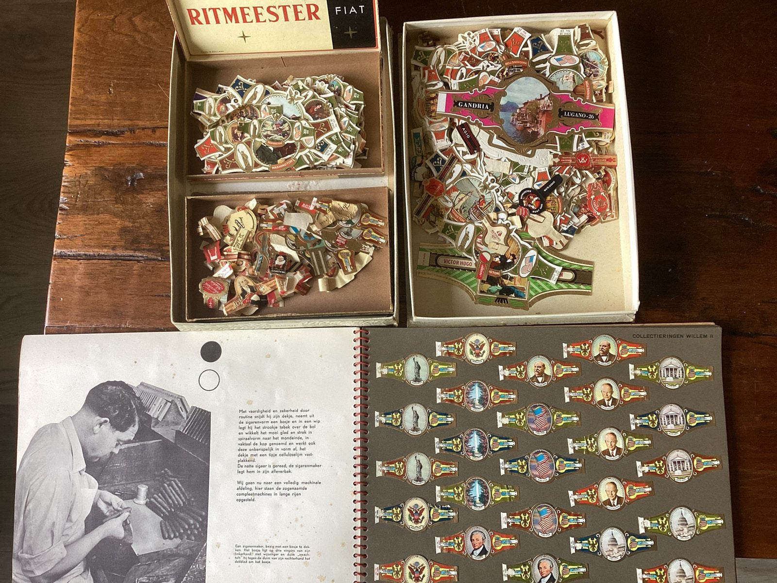Grote collectie sigarenbandjes, inclusief album, Verzamelen, Ophalen, Gebruikt