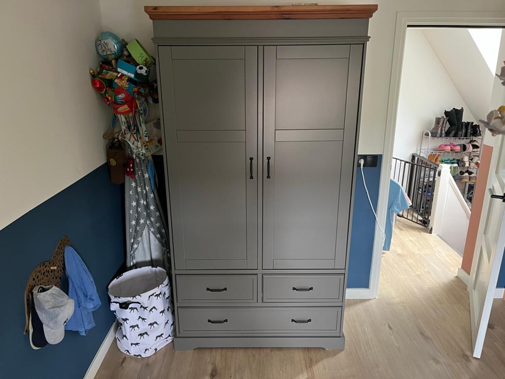 Kidsmill Savigno kledingkast groen/grijs, Ophalen, Gebruikt, Kast, 50 tot 70 cm