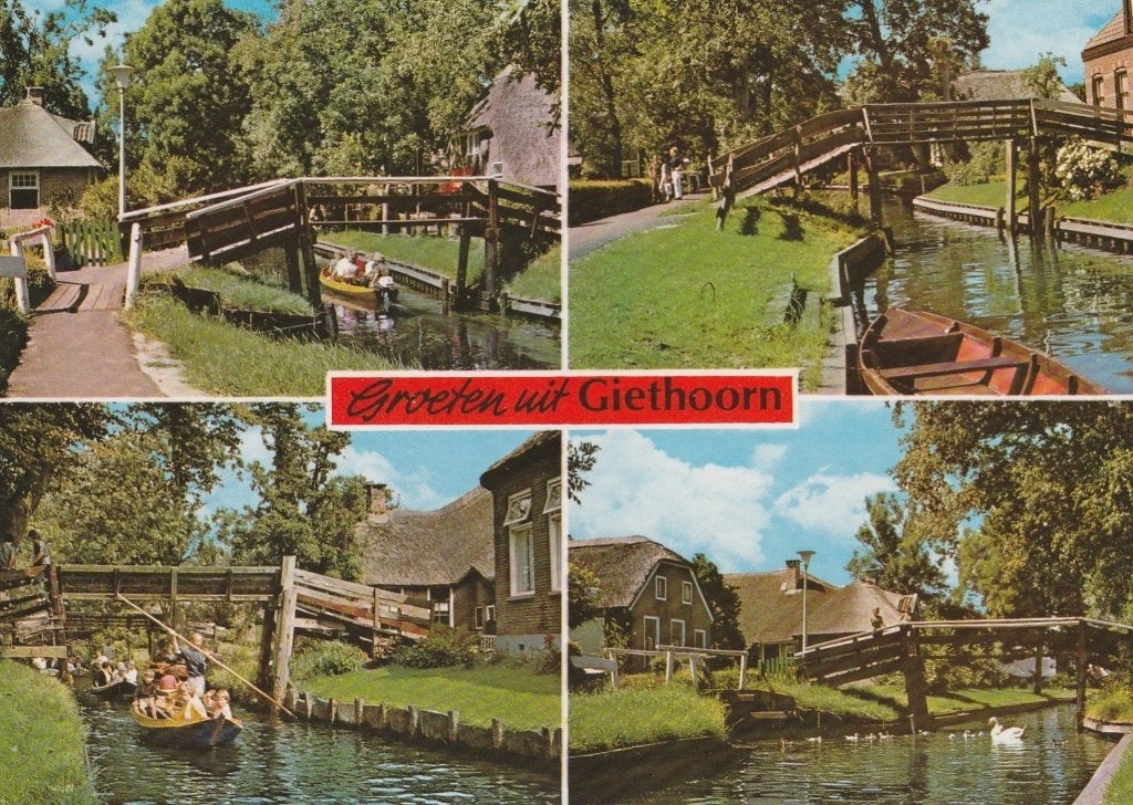 GIETHOORN Dorpsgezichten Groeten, Verzenden, 1980 tot heden, Ongelopen, Overijssel